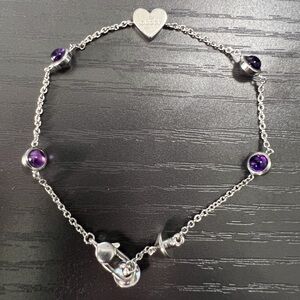 Sold!❌ Rare Gucci 925 Silver Bracelet Amethyst Size 16